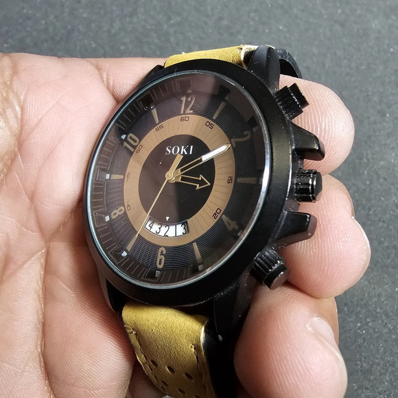 Soki mens fashiin quartz watch date just dial working S-014 - Picture 4 of 10